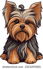 Yorkshire Terrier Charm: Adorable Dog Vector Illustration