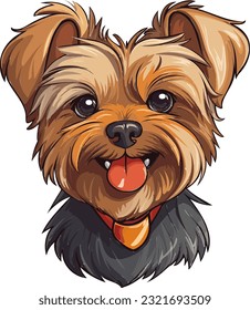 Yorkshire Terrier Charm: Adorable Dog Vector Illustration