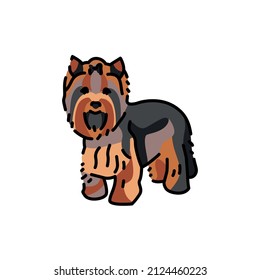 Yorkshire Terrier color line icon. Dog breed. Pictogram for web page, mobile app, promo.