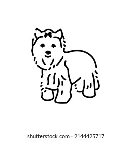 Yorkshire Terrier Color Line Icon. Dog Breed. Pictogram For Web Page, Mobile App, Promo.