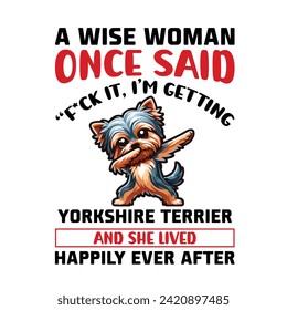 Yorkshire Terrier Dabbing Tanz Typografie T-Shirt Design Illustration Vektor
