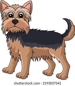 Clipart de color de dibujos animados de perro de Yorkshire Terrier Dog