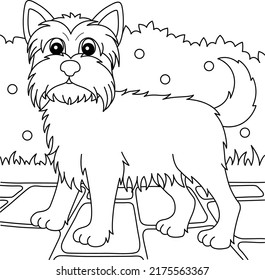  Yorkshire Terrier Dog Coloring Page for Kids