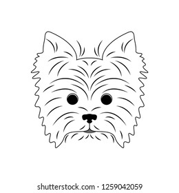 Yorkshire Terrier dog head symbol