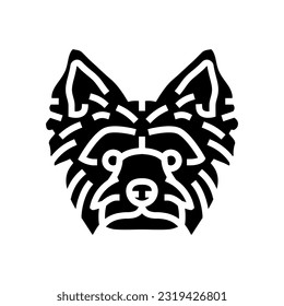 yorkshire terrier dog puppy pet glyph icon vector. yorkshire terrier dog puppy pet sign. isolated symbol illustration