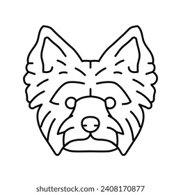 yorkshire terrier dog puppy pet line icon vector. yorkshire terrier dog puppy pet sign. isolated contour symbol black illustration