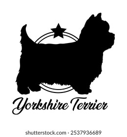 Yorkshire Terrier dog silhouette,  dog, dog breeds, logo, vector, silhouette, logo design, animal, illustration, icon, sign, design, black,  symbol, pet