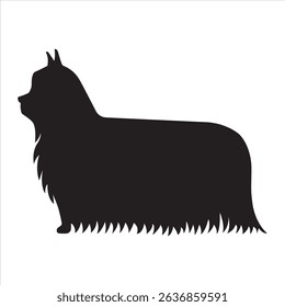 Yorkshire Terrier Dog silhouette icon vector illustration design on white background