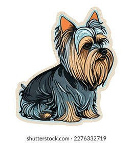 Yorkshire Terrier Flat Icon Isolated On White Background