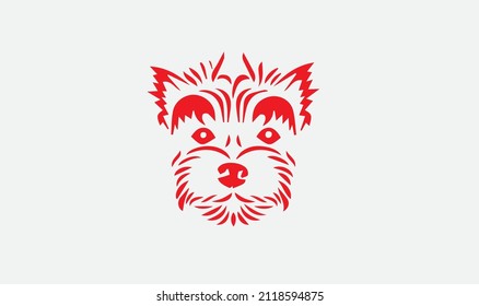 Yorkshire terrier - isolated vector illustration. Portrait of Yorkshire Terrier Dog. Hand-drawn illustration. Vector. Sketch Funny dog Yorkshire terrier breed sitting hand drawing vector.