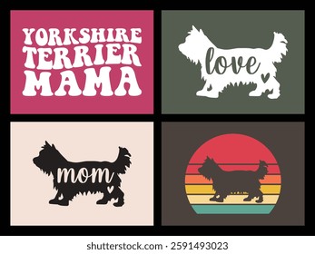 Yorkshire terrier mom t shirt design bundle