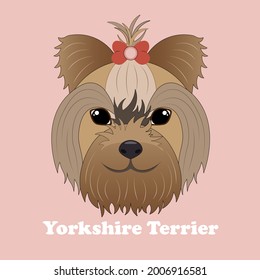 Yorkshire Terrier. Print with dog with background.