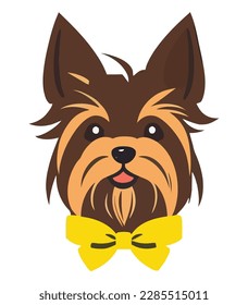 Yorkshire Terrier Puppy Vector Art: Perfect for Baby Announcements and More!" - A sweet and adorable vector art of a Yorkshire Terrier puppy, great for use in baby announcements, greeting cards, and o