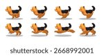 Yorkshire Terrier Running Side Cartoon Animation Frame Vector