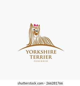Yorkshire terrier symbol - vector illustration