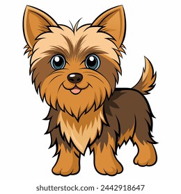 Yorkshire Terrier vector illustration isolated on white background in cartoon style