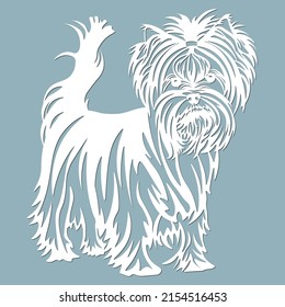 Yorkshire Terrier - vector isolated illustration for laser cutting...