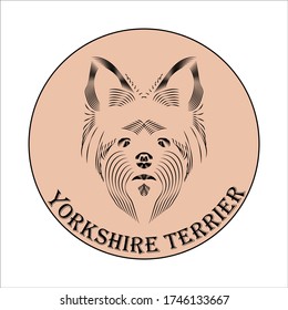Yorkshire terrier vector logo on a beige background