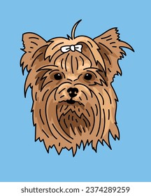 Yorkshire Terrier Yorkie Dog Head