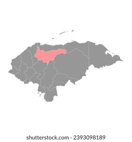 Yoro department map, administrative division of Honduras. Vector illustration.