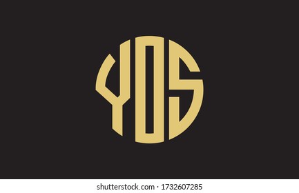 Plantilla de logotipo de marca vectorial de la letra monográfica de YOS Circle Emblem Resumen