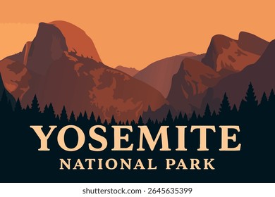 O Yosemite at dusk apresenta uma silhueta encantadora de seus imponentes penhascos de granito e vales serenos, oferecendo uma paisagem icônica perfeita para amantes da natureza e fotógrafos