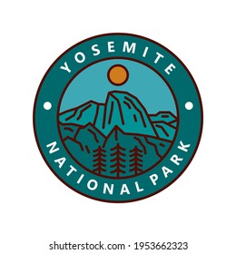 yosemite national park badge illustration