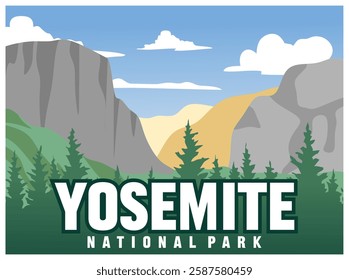 yosemite national park with beautiful natural scenery