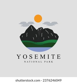 yosemite national park logo icon vector graphic design template simple minimalist vintage illustration outdoor symbol design