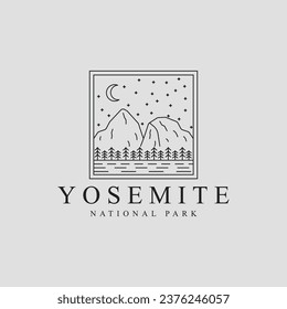 yosemite national park logo icon vector graphic design template simple minimalist vintage illustration outdoor symbol design