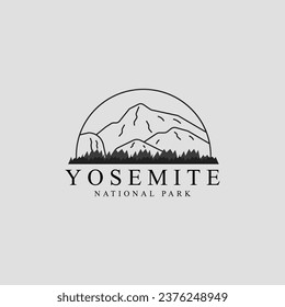 yosemite national park logo icon vector graphic design template simple minimalist vintage illustration outdoor symbol design