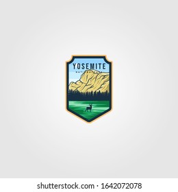 yosemite national park logo outdoor vector illustration design