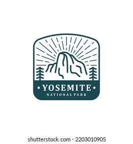 Yosemite National Park Monoline Badge Logo Design