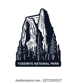 Yosemite National Park outdoor illustration suitable for tshirt design,mug,tumble or other purpose