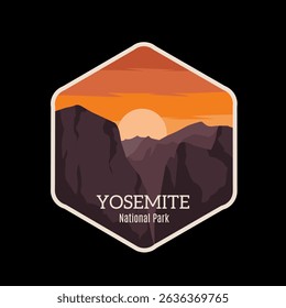  Yosemite National Park With Sunset Scenery Perfect for Print, Apparel, etc
