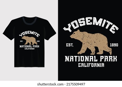 Yosemite, national park vector print design, for t-shirt