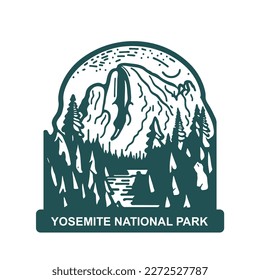 Yosemite National Park Vintage Vector Illustration suitable for tshirt design,mug,tumble or other purpose