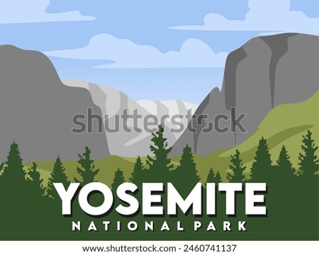 Yosemite valley california with beautiful views