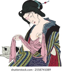 Yoshitoshi Tsukioka's "Shinryu 24 Hours" portrays Edo-period women’s daily life. Elegant gestures, rich colors, and detailed scenes reflect beauty, culture, and customs. 