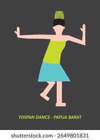 Yospan Dance Vector – Joyful Traditional Papuan Dance from Eastern Indonesia