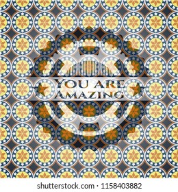 You are Amazing arabic style emblem. Arabesque decoration.