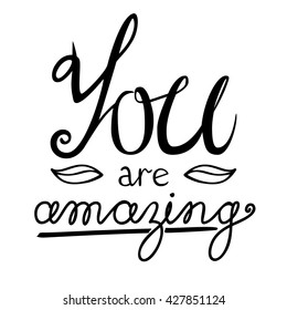 You are amazing lettering vector card