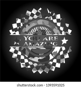 You are Amazing on grey camouflaged pattern