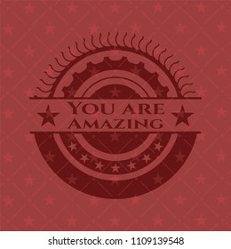  You are Amazing red emblem. Retro