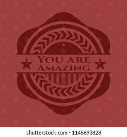 You are Amazing red emblem. Vintage.