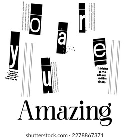 you are amazing slogan logo pattern and graphic t shirt design