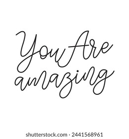 You are amazing text on white background.