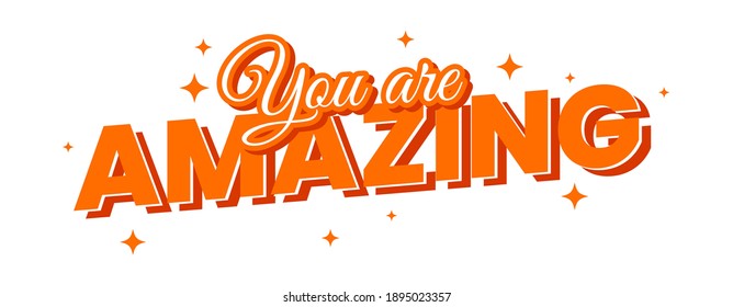 You are amazing text typography icon label design vector