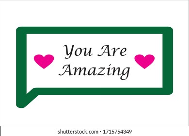 you are amazing text with white background.