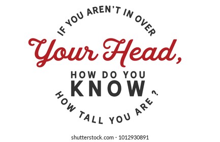 If you aren't in over your head, how do you know how tall you are?